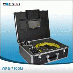Acero Color de la cámara de vídeo del sistema de inspección de tuberías de acero con caja de transporte resistente